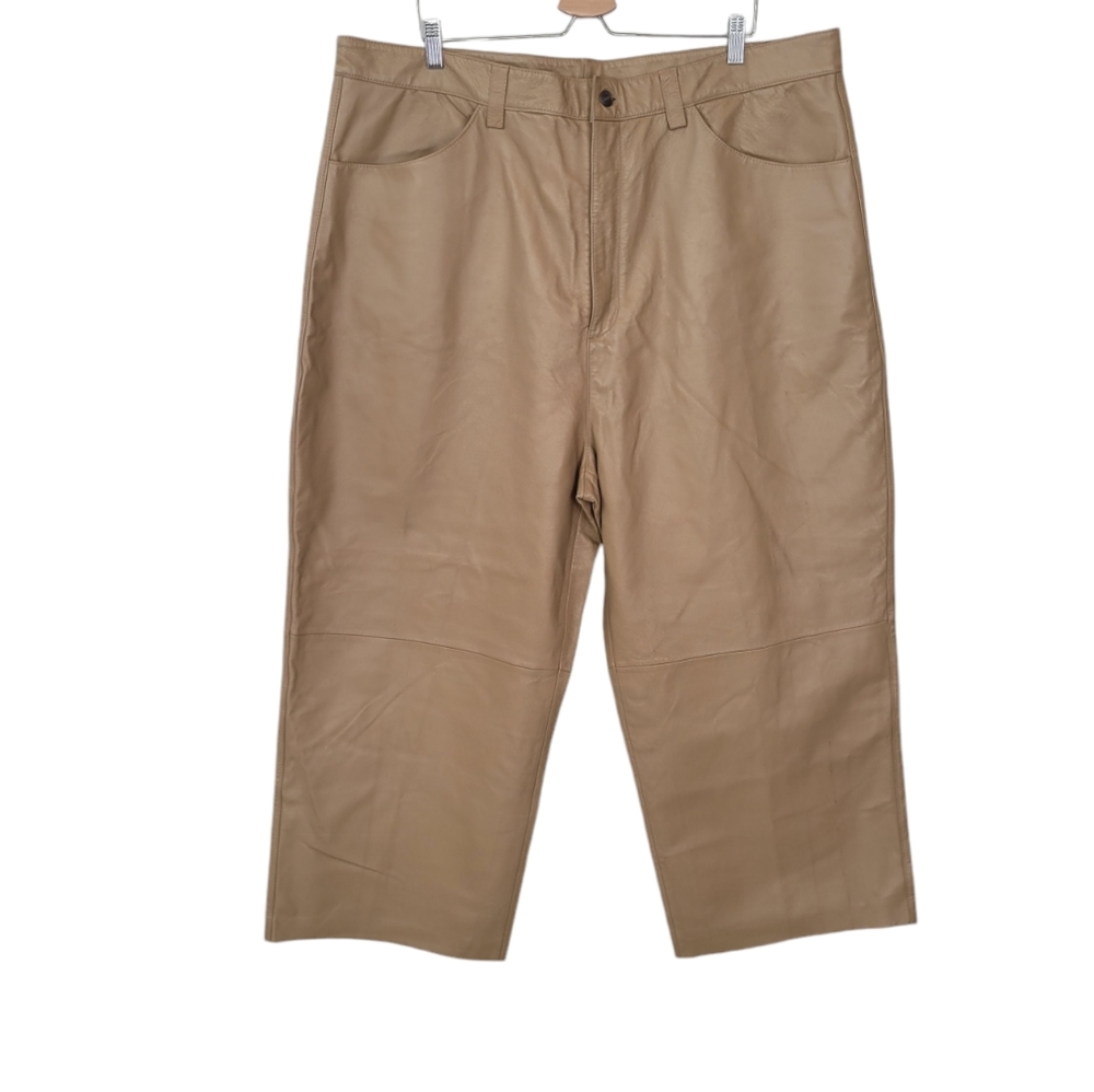 ROBERTO RUCCI Tan Leather Pant Size 46